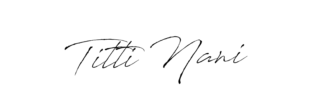 How to Draw Titti Nani signature style? Antro_Vectra is a latest design signature styles for name Titti Nani. Titti Nani signature style 6 images and pictures png