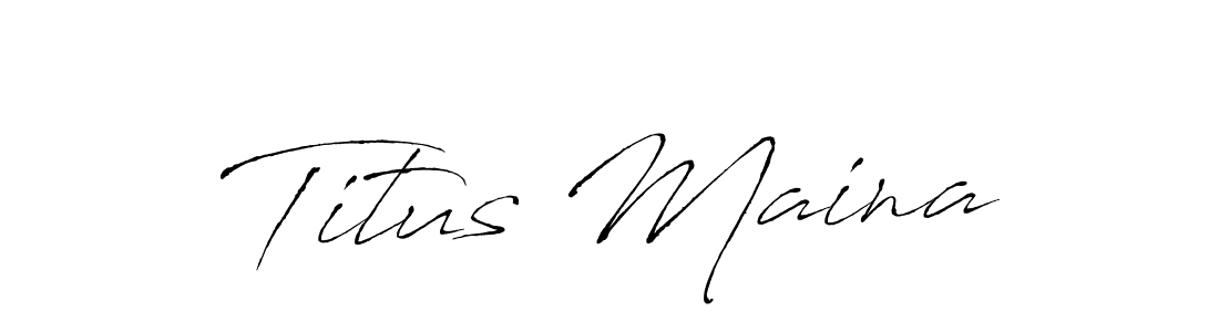 The best way (Antro_Vectra) to make a short signature is to pick only two or three words in your name. The name Titus Maina include a total of six letters. For converting this name. Titus Maina signature style 6 images and pictures png