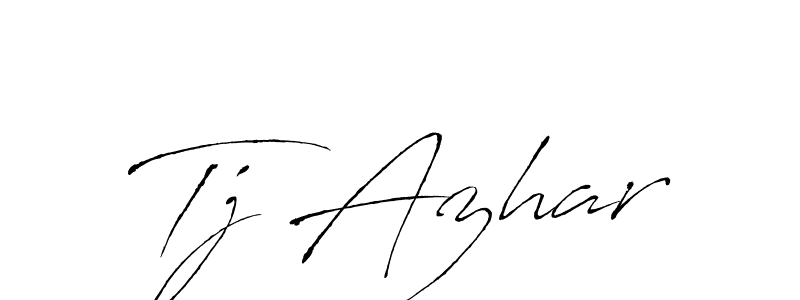Make a beautiful signature design for name Tj Azhar. With this signature (Antro_Vectra) style, you can create a handwritten signature for free. Tj Azhar signature style 6 images and pictures png