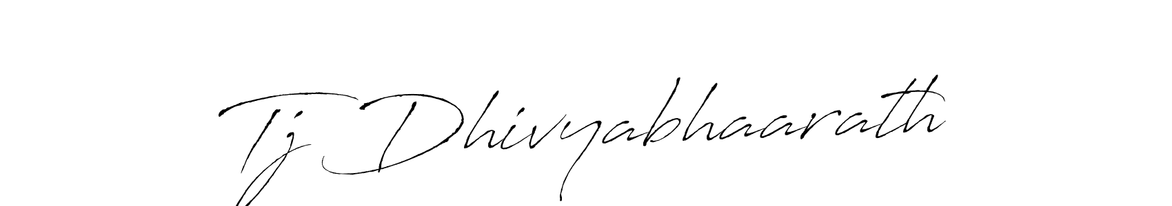 Make a beautiful signature design for name Tj Dhivyabhaarath. With this signature (Antro_Vectra) style, you can create a handwritten signature for free. Tj Dhivyabhaarath signature style 6 images and pictures png