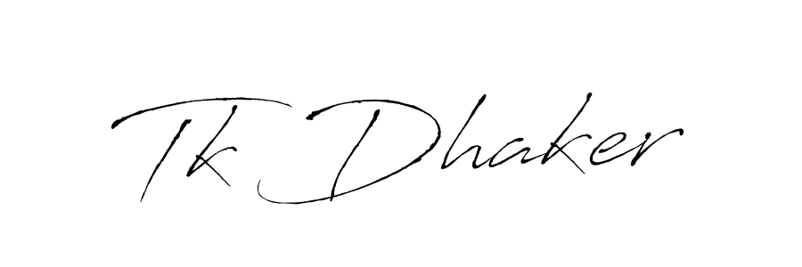 The best way (Antro_Vectra) to make a short signature is to pick only two or three words in your name. The name Tk Dhaker include a total of six letters. For converting this name. Tk Dhaker signature style 6 images and pictures png