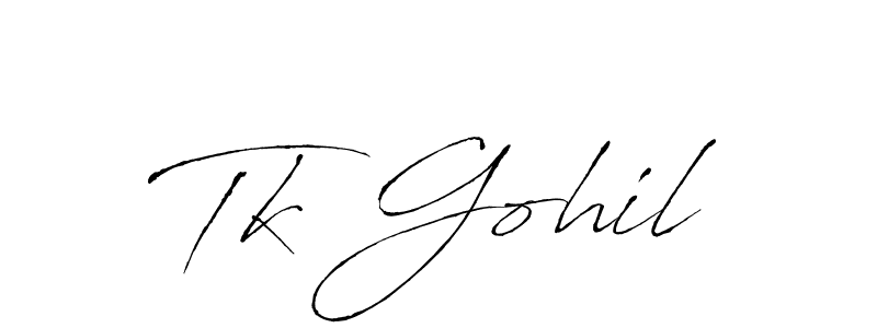 Tk Gohil stylish signature style. Best Handwritten Sign (Antro_Vectra) for my name. Handwritten Signature Collection Ideas for my name Tk Gohil. Tk Gohil signature style 6 images and pictures png