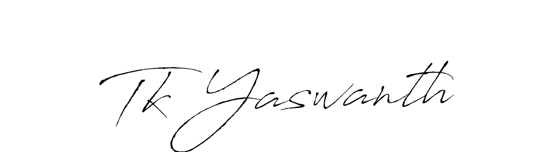 The best way (Antro_Vectra) to make a short signature is to pick only two or three words in your name. The name Tk Yaswanth include a total of six letters. For converting this name. Tk Yaswanth signature style 6 images and pictures png