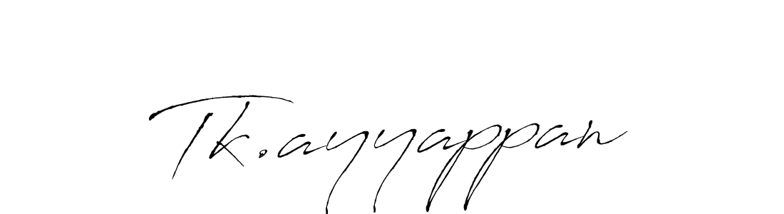 You should practise on your own different ways (Antro_Vectra) to write your name (Tk.ayyappan) in signature. don't let someone else do it for you. Tk.ayyappan signature style 6 images and pictures png