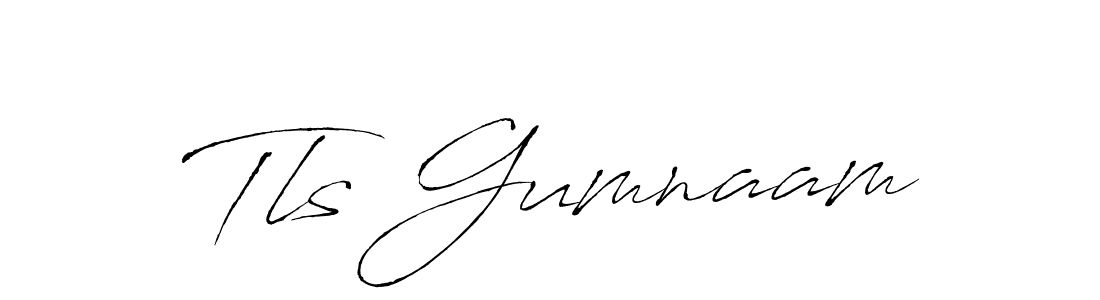 How to make Tls Gumnaam name signature. Use Antro_Vectra style for creating short signs online. This is the latest handwritten sign. Tls Gumnaam signature style 6 images and pictures png