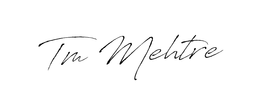 Also You can easily find your signature by using the search form. We will create Tm Mehtre name handwritten signature images for you free of cost using Antro_Vectra sign style. Tm Mehtre signature style 6 images and pictures png