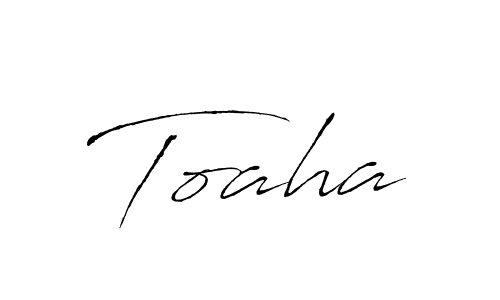 How to make Toaha signature? Antro_Vectra is a professional autograph style. Create handwritten signature for Toaha name. Toaha signature style 6 images and pictures png