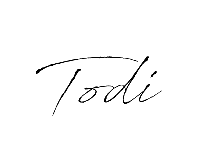 Make a beautiful signature design for name Todi. With this signature (Antro_Vectra) style, you can create a handwritten signature for free. Todi signature style 6 images and pictures png