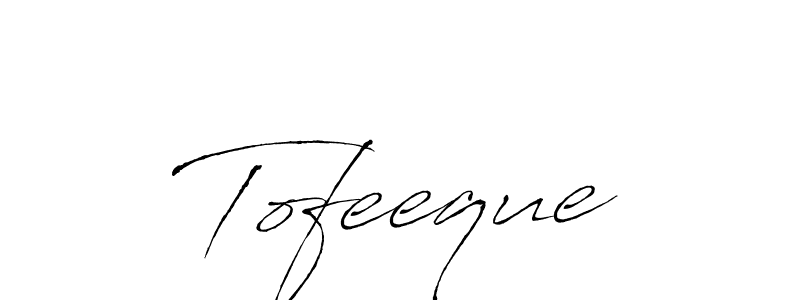 Design your own signature with our free online signature maker. With this signature software, you can create a handwritten (Antro_Vectra) signature for name Tofeeque. Tofeeque signature style 6 images and pictures png