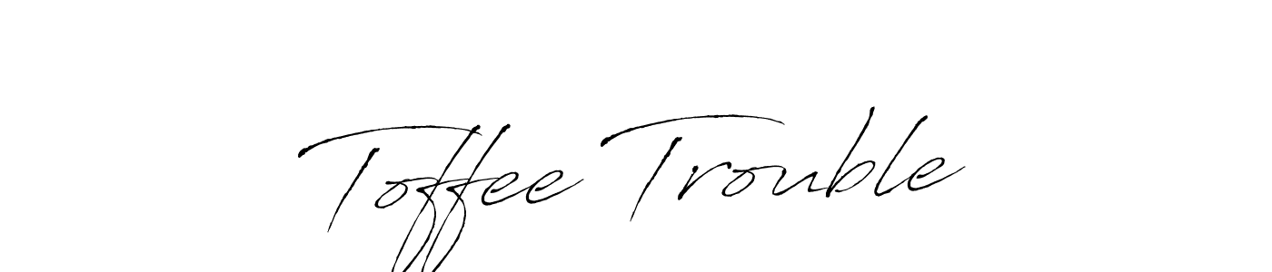 The best way (Antro_Vectra) to make a short signature is to pick only two or three words in your name. The name Toffee Trouble include a total of six letters. For converting this name. Toffee Trouble signature style 6 images and pictures png