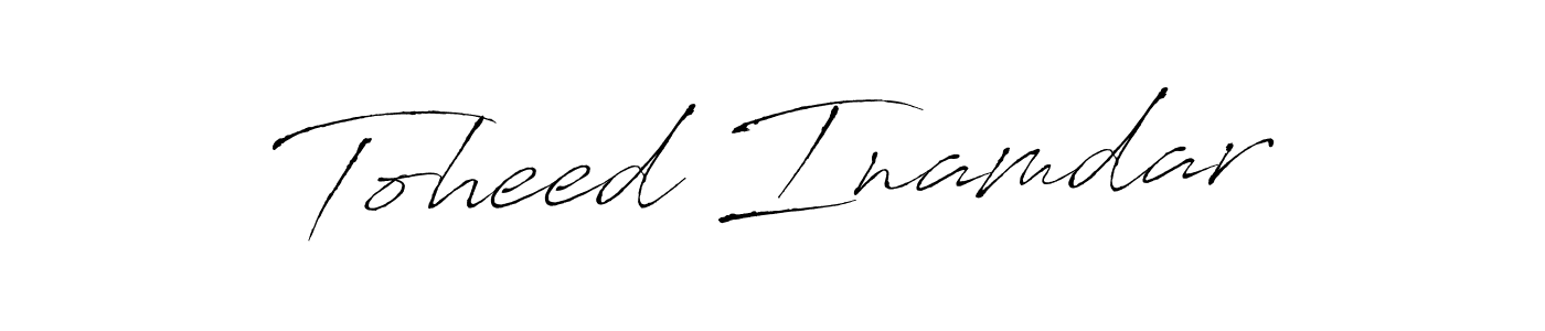 Create a beautiful signature design for name Toheed Inamdar. With this signature (Antro_Vectra) fonts, you can make a handwritten signature for free. Toheed Inamdar signature style 6 images and pictures png