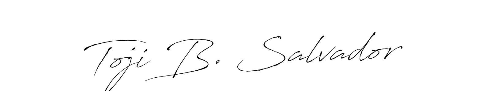 Make a beautiful signature design for name Toji B. Salvador. With this signature (Antro_Vectra) style, you can create a handwritten signature for free. Toji B. Salvador signature style 6 images and pictures png