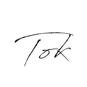 Tok stylish signature style. Best Handwritten Sign (Antro_Vectra) for my name. Handwritten Signature Collection Ideas for my name Tok. Tok signature style 6 images and pictures png