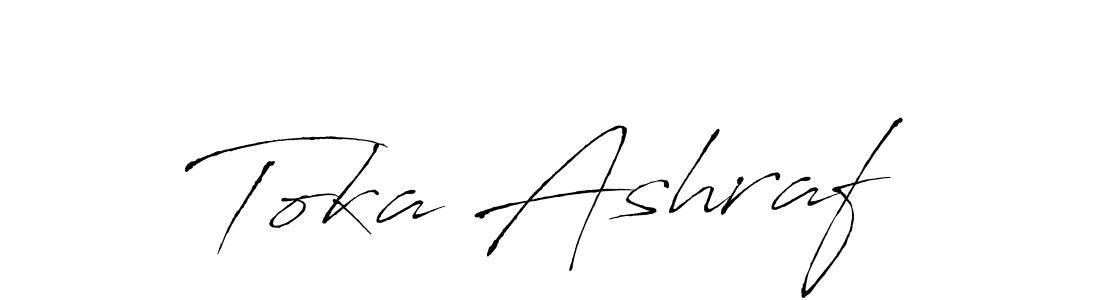 Also You can easily find your signature by using the search form. We will create Toka Ashraf name handwritten signature images for you free of cost using Antro_Vectra sign style. Toka Ashraf signature style 6 images and pictures png