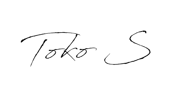 Antro_Vectra is a professional signature style that is perfect for those who want to add a touch of class to their signature. It is also a great choice for those who want to make their signature more unique. Get Toko S name to fancy signature for free. Toko S signature style 6 images and pictures png