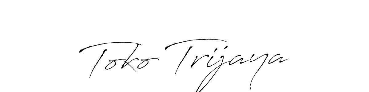 Similarly Antro_Vectra is the best handwritten signature design. Signature creator online .You can use it as an online autograph creator for name Toko Trijaya. Toko Trijaya signature style 6 images and pictures png