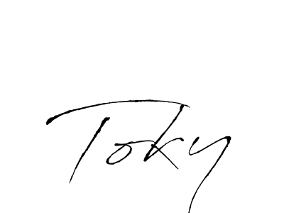 Create a beautiful signature design for name Toky. With this signature (Antro_Vectra) fonts, you can make a handwritten signature for free. Toky signature style 6 images and pictures png