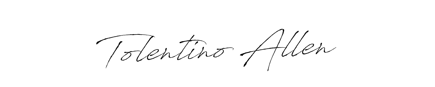 The best way (Antro_Vectra) to make a short signature is to pick only two or three words in your name. The name Tolentino Allen include a total of six letters. For converting this name. Tolentino Allen signature style 6 images and pictures png