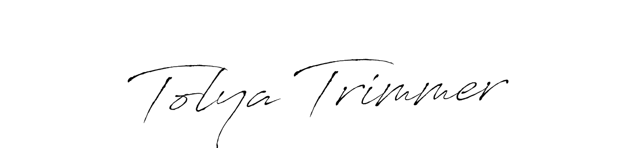 Use a signature maker to create a handwritten signature online. With this signature software, you can design (Antro_Vectra) your own signature for name Tolya Trimmer. Tolya Trimmer signature style 6 images and pictures png