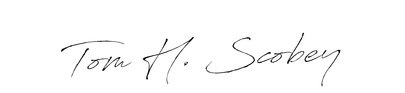 Create a beautiful signature design for name Tom H. Scobey. With this signature (Antro_Vectra) fonts, you can make a handwritten signature for free. Tom H. Scobey signature style 6 images and pictures png