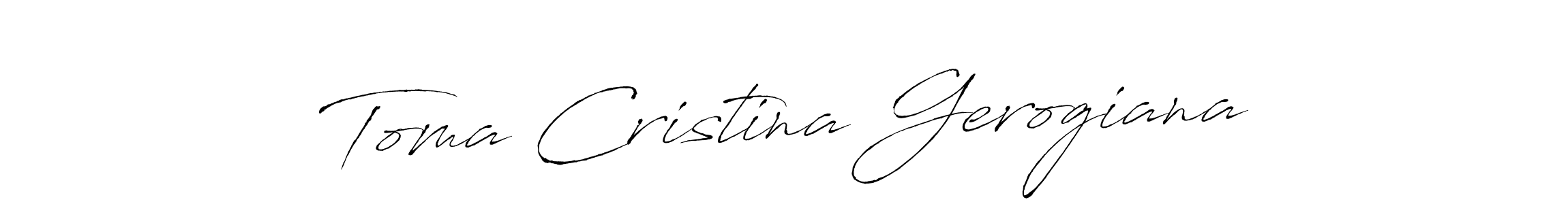 Make a beautiful signature design for name Toma Cristina Gerogiana. With this signature (Antro_Vectra) style, you can create a handwritten signature for free. Toma Cristina Gerogiana signature style 6 images and pictures png