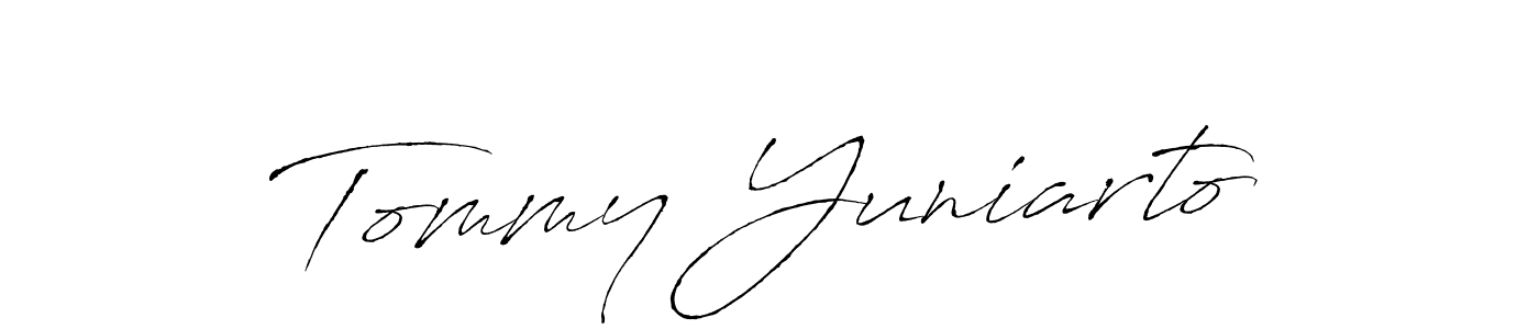 Make a beautiful signature design for name Tommy Yuniarto. With this signature (Antro_Vectra) style, you can create a handwritten signature for free. Tommy Yuniarto signature style 6 images and pictures png