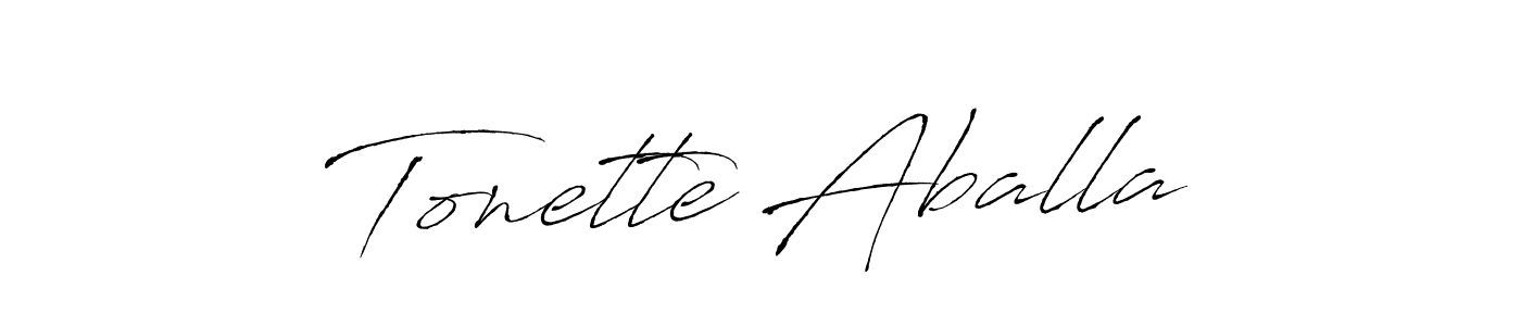 The best way (Antro_Vectra) to make a short signature is to pick only two or three words in your name. The name Tonette Aballa include a total of six letters. For converting this name. Tonette Aballa signature style 6 images and pictures png