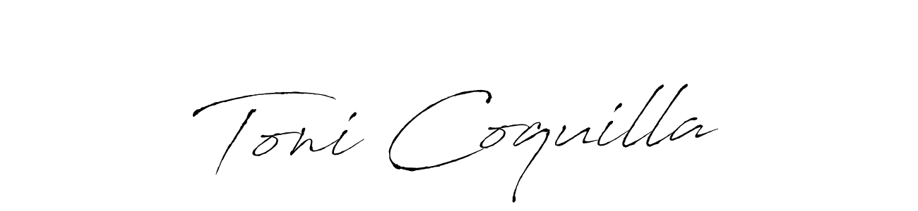 Make a beautiful signature design for name Toni Coquilla. With this signature (Antro_Vectra) style, you can create a handwritten signature for free. Toni Coquilla signature style 6 images and pictures png