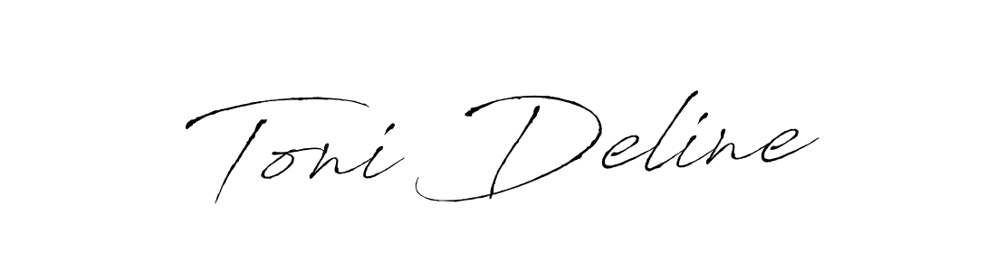 The best way (Antro_Vectra) to make a short signature is to pick only two or three words in your name. The name Toni Deline include a total of six letters. For converting this name. Toni Deline signature style 6 images and pictures png