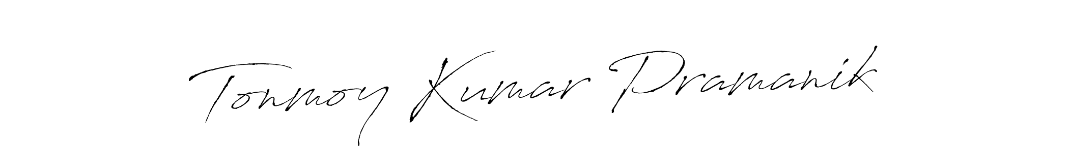 You should practise on your own different ways (Antro_Vectra) to write your name (Tonmoy Kumar Pramanik) in signature. don't let someone else do it for you. Tonmoy Kumar Pramanik signature style 6 images and pictures png