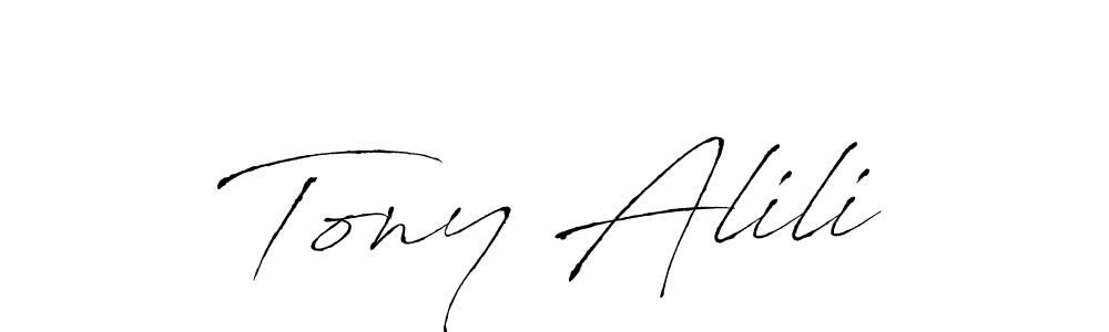 Create a beautiful signature design for name Tony Alili. With this signature (Antro_Vectra) fonts, you can make a handwritten signature for free. Tony Alili signature style 6 images and pictures png