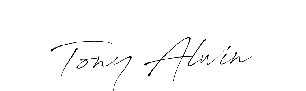 How to make Tony Alwin name signature. Use Antro_Vectra style for creating short signs online. This is the latest handwritten sign. Tony Alwin signature style 6 images and pictures png