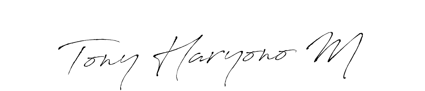 Also You can easily find your signature by using the search form. We will create Tony Haryono M name handwritten signature images for you free of cost using Antro_Vectra sign style. Tony Haryono M signature style 6 images and pictures png
