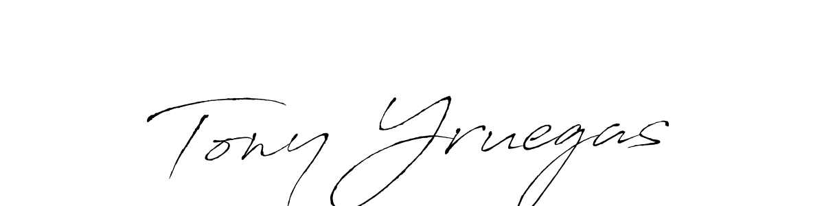 How to make Tony Yruegas name signature. Use Antro_Vectra style for creating short signs online. This is the latest handwritten sign. Tony Yruegas signature style 6 images and pictures png