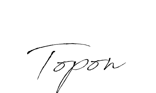 Topon stylish signature style. Best Handwritten Sign (Antro_Vectra) for my name. Handwritten Signature Collection Ideas for my name Topon. Topon signature style 6 images and pictures png