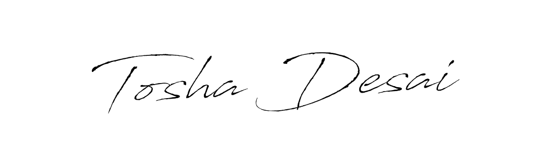 How to make Tosha Desai name signature. Use Antro_Vectra style for creating short signs online. This is the latest handwritten sign. Tosha Desai signature style 6 images and pictures png