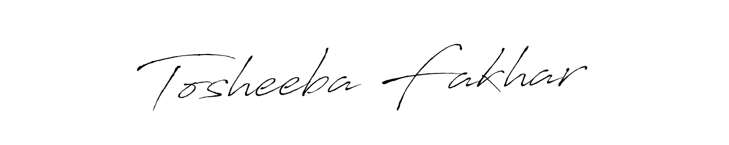 Create a beautiful signature design for name Tosheeba Fakhar. With this signature (Antro_Vectra) fonts, you can make a handwritten signature for free. Tosheeba Fakhar signature style 6 images and pictures png