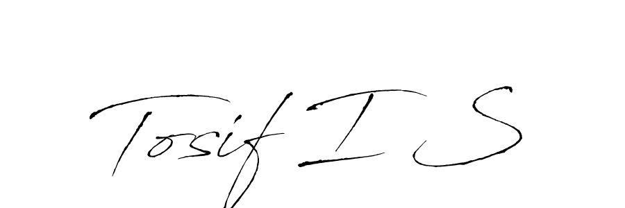 The best way (Antro_Vectra) to make a short signature is to pick only two or three words in your name. The name Tosif I S include a total of six letters. For converting this name. Tosif I S signature style 6 images and pictures png