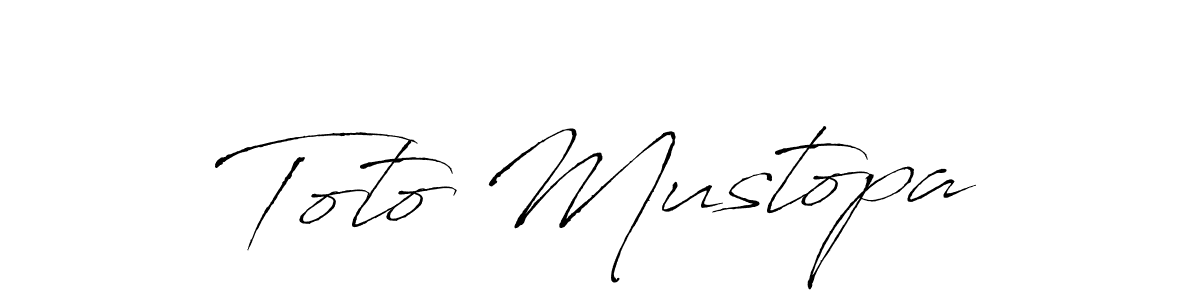 Create a beautiful signature design for name Toto Mustopa. With this signature (Antro_Vectra) fonts, you can make a handwritten signature for free. Toto Mustopa signature style 6 images and pictures png