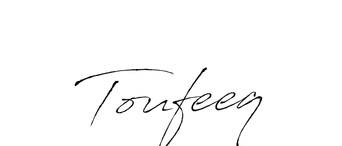 Toufeeq stylish signature style. Best Handwritten Sign (Antro_Vectra) for my name. Handwritten Signature Collection Ideas for my name Toufeeq. Toufeeq signature style 6 images and pictures png