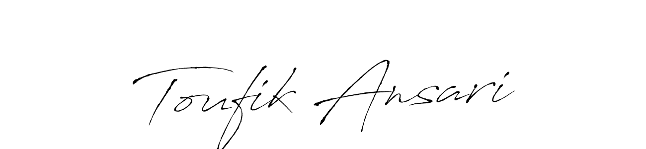 Antro_Vectra is a professional signature style that is perfect for those who want to add a touch of class to their signature. It is also a great choice for those who want to make their signature more unique. Get Toufik Ansari name to fancy signature for free. Toufik Ansari signature style 6 images and pictures png