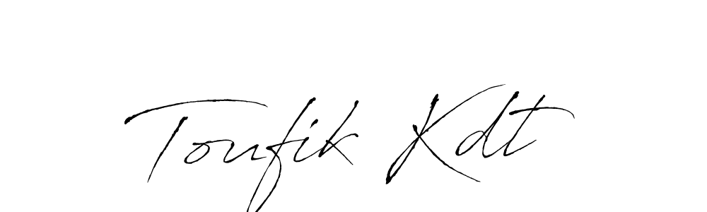 Create a beautiful signature design for name Toufik Kdt. With this signature (Antro_Vectra) fonts, you can make a handwritten signature for free. Toufik Kdt signature style 6 images and pictures png