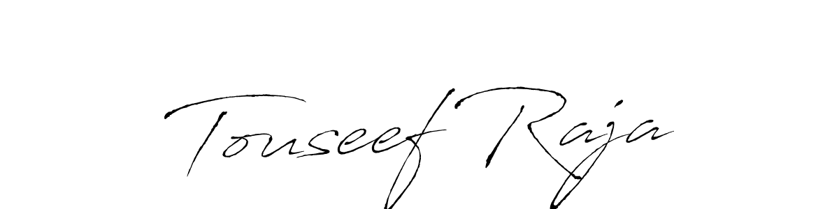 Make a beautiful signature design for name Touseef Raja. With this signature (Antro_Vectra) style, you can create a handwritten signature for free. Touseef Raja signature style 6 images and pictures png