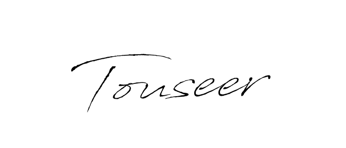 Use a signature maker to create a handwritten signature online. With this signature software, you can design (Antro_Vectra) your own signature for name Touseer. Touseer signature style 6 images and pictures png