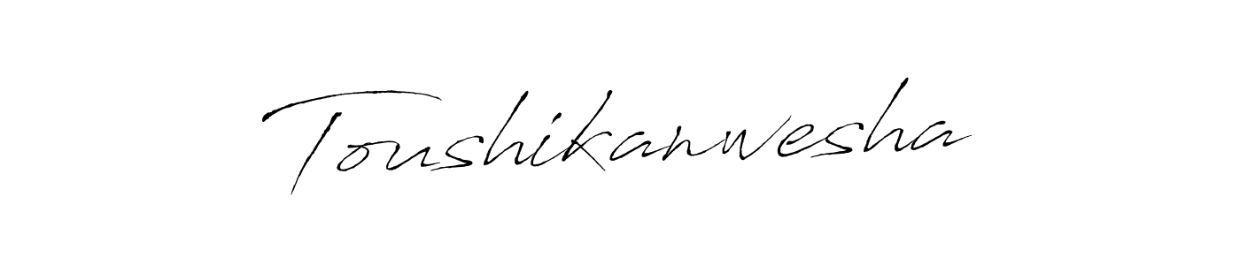 The best way (Antro_Vectra) to make a short signature is to pick only two or three words in your name. The name Toushikanwesha include a total of six letters. For converting this name. Toushikanwesha signature style 6 images and pictures png