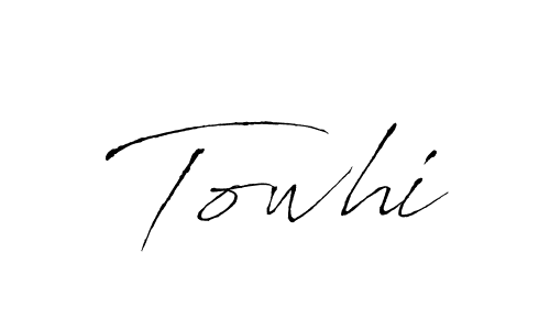 Make a beautiful signature design for name Towhi. With this signature (Antro_Vectra) style, you can create a handwritten signature for free. Towhi signature style 6 images and pictures png