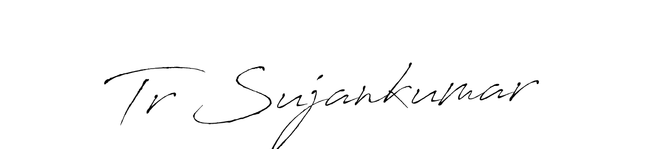 The best way (Antro_Vectra) to make a short signature is to pick only two or three words in your name. The name Tr Sujankumar include a total of six letters. For converting this name. Tr Sujankumar signature style 6 images and pictures png