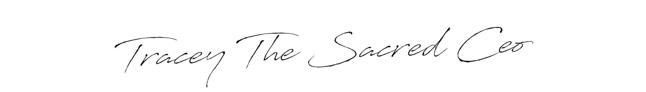 How to make Tracey The Sacred Ceo name signature. Use Antro_Vectra style for creating short signs online. This is the latest handwritten sign. Tracey The Sacred Ceo signature style 6 images and pictures png