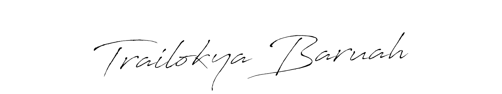 The best way (Antro_Vectra) to make a short signature is to pick only two or three words in your name. The name Trailokya Baruah include a total of six letters. For converting this name. Trailokya Baruah signature style 6 images and pictures png