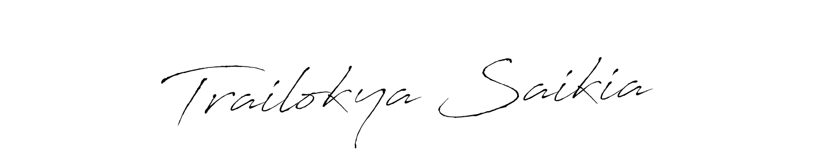 How to make Trailokya Saikia signature? Antro_Vectra is a professional autograph style. Create handwritten signature for Trailokya Saikia name. Trailokya Saikia signature style 6 images and pictures png